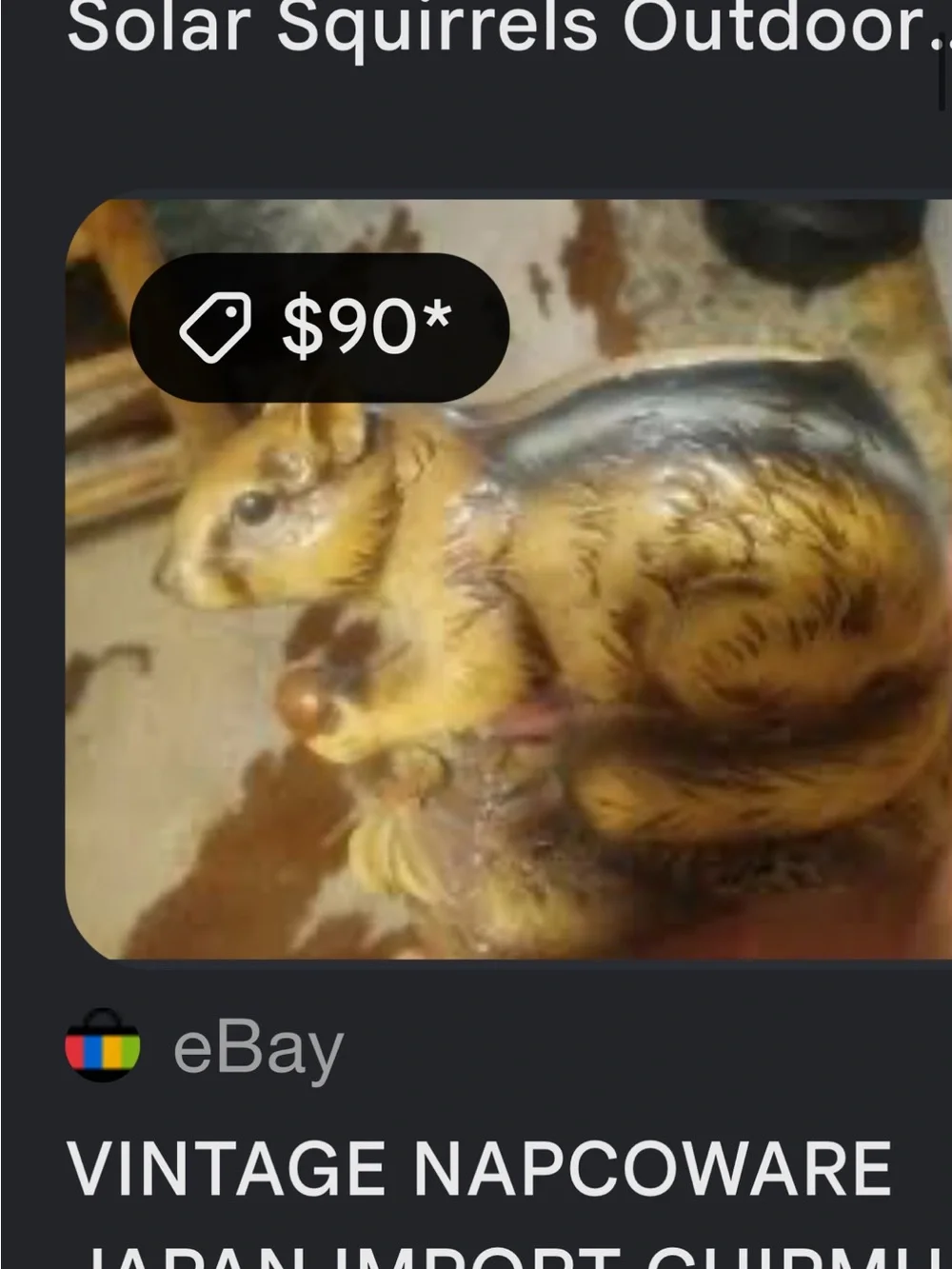 Hand-Painted Vintage Squirrel planter -Very good condition please view all pics